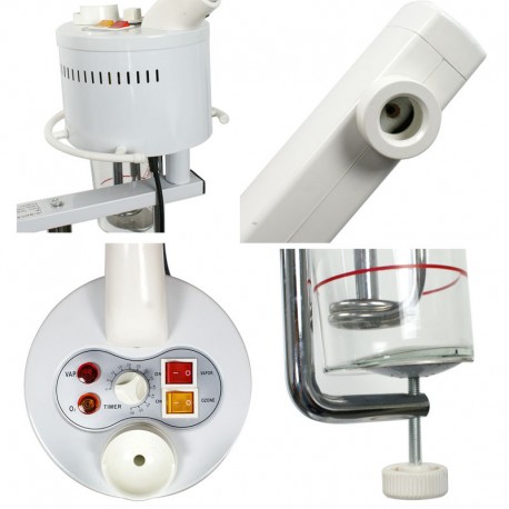 vapor facial con lupa y pedestal