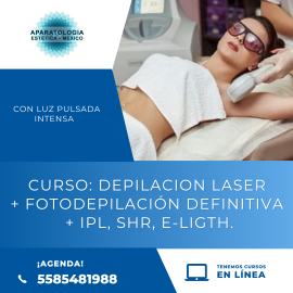 CURSO DEPILACION LASER + FOTODEPILACIÓN DEFINITIVA + DIODO, IPL, SHR, E-LIGTH.